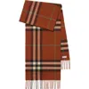 Burberry Checked Cashmere Scarf In Brown