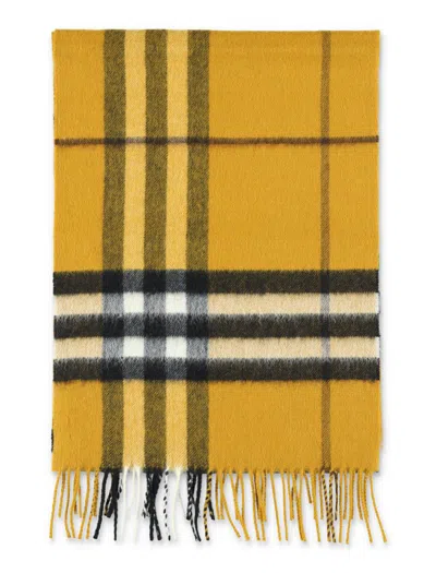 Burberry Check Cashmere Scarf In Brown