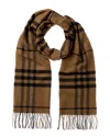 Burberry Check Cashmere Scarf In Brown