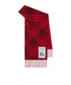 Burberry Check Cashmere Scarf In Burgundy