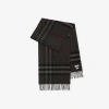 Burberry Embroidered Cashmere Scarf In Charcoal