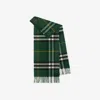 Burberry Check Cashmere Scarf In Dark Fern Green