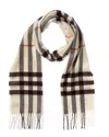 Burberry Check Cashmere Scarf In Gray