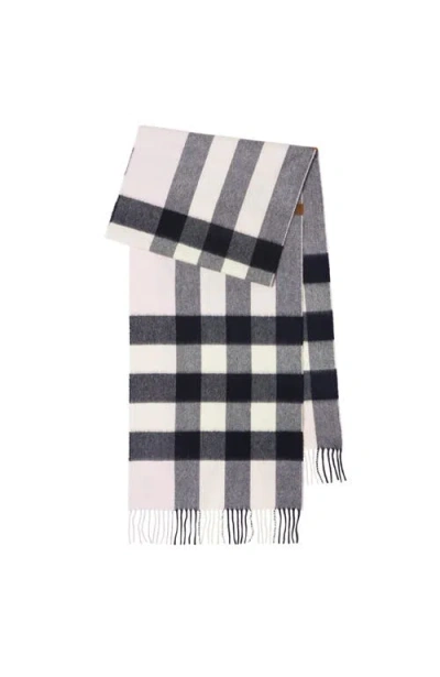 Burberry Check Cashmere Scarf In Gray