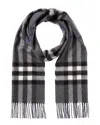Burberry Check Cashmere Scarf In Gray