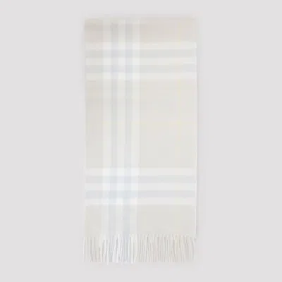 Burberry Check Cashmere Scarf In Grey