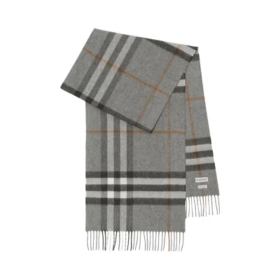 Pre-owned Burberry Check Cashmere Scarf 'grey' | Men's Size Onesize