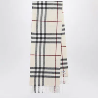 Burberry Check Cashmere Scarf In Stone In Neutral
