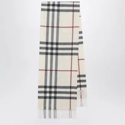 BURBERRY BURBERRY CHECK CASHMERE SCARF IN STONE