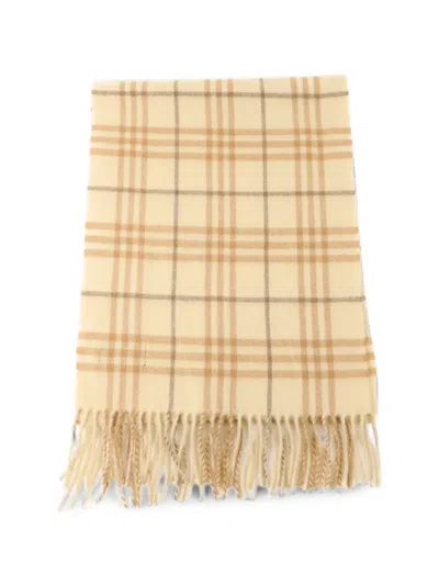 Pre-owned Burberry Check Cashmere Scarf In Neutral