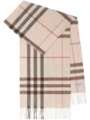 Burberry Check Cashmere Scarf In Neutrals