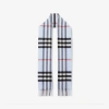 Burberry Checked Cashmere Scarf In Pale Blue