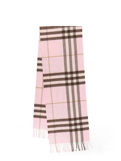 Burberry Check Cashmere Scarf In Pink