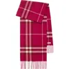 Burberry Check Cashmere Scarf In Pink