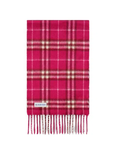 Burberry Kids' Check Cashmere Scarf In Pink
