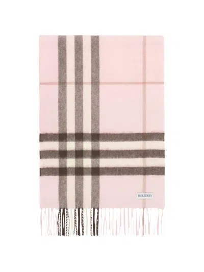 Burberry Check Cashmere Scarf In Pink
