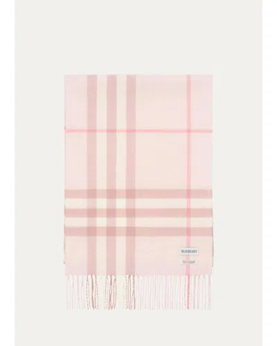 Burberry Check Cashmere Scarf In Pink