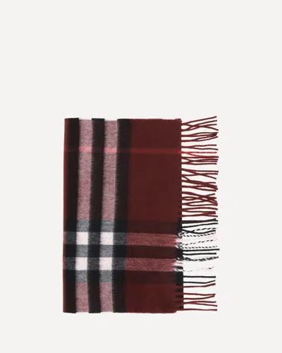 Burberry Check Cashmere Scarf In Red