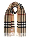 Burberry Check Cashmere Scarf In Sand