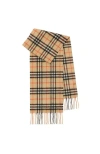 Burberry Vintage Check Cashmere Scarf In Sand