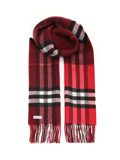 Burberry Check Cashmere Scarf Scarves And Foulards Multicolor In Red