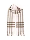 Burberry Check Cashmere Scarf Scarves And Foulards Rose In White