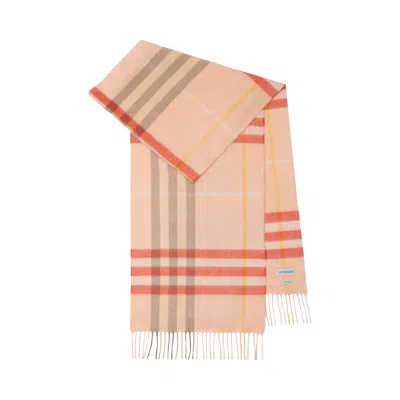 Pre-owned Burberry Check Cashmere Scarf 'teacup'