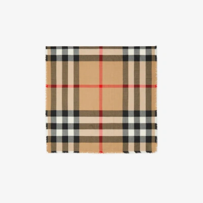 Burberry Check Cashmere Silk Scarf In Archive Beige