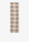 Burberry Check Cashmere Silk Scarf In Beige