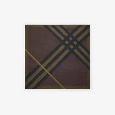 Burberry Check Cashmere Silk Scarf In Brown