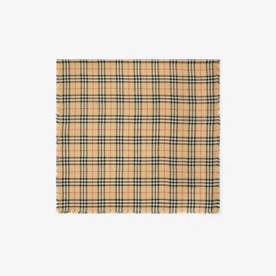 Burberry Check Cashmere Silk Scarf In Neutral