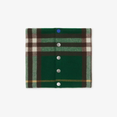 Burberry Check Cashmere Snood In Ivy