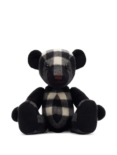 Burberry Check Cashmere Thomas Bear In Black