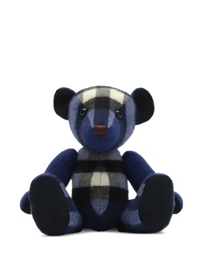 Burberry Check Cashmere Thomas Bear Collectible In Blue