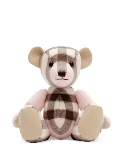 Burberry Check Cashmere Thomas Bear Collectible In Pink