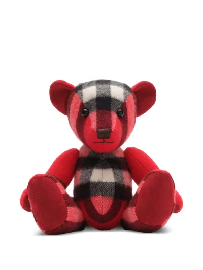 Burberry Check Cashmere Thomas Bear In Red