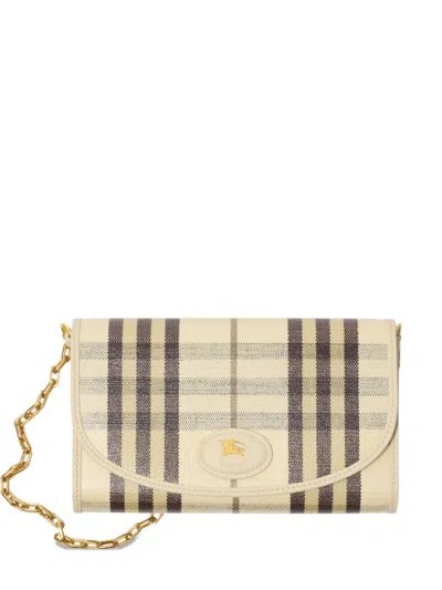 Burberry Check Chain Strap Mini Bag In Neutral