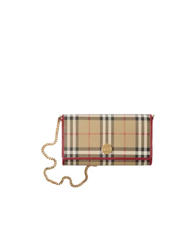 BURBERRY BURBERRY CHECK CHAIN STRAP WALLET