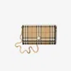 Burberry Check Chain Strap Wallet In Archive Beige/military