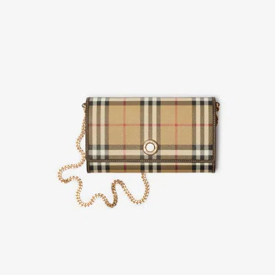 BURBERRY BURBERRY CHECK CHAIN STRAP WALLET