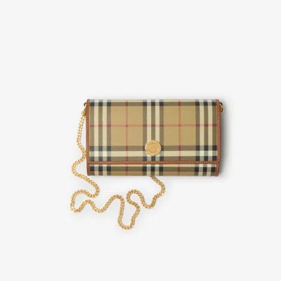 Burberry Check Chain Strap Wallet In Multi