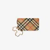 Burberry Check Chain Strap Wallet In Sand
