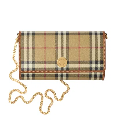 BURBERRY CHECK CHAIN WALLET