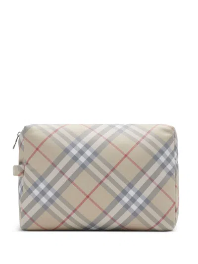 Burberry Check Changing Pouch In Neutrals