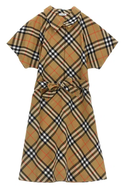 Burberry Check Chemisier Dress In Brown