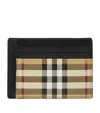Burberry Check Clip Card Holder In Black