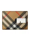 Burberry Check Clip Card Holder In Brown
