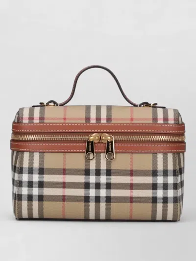 Burberry Check Clutch Bag Adjustable Strap Top Handle In Multi