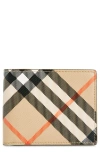 Burberry Book Wallet In Coated Canvas Bi-fold Design In Sand