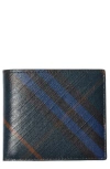 Burberry Check Coated Canvas Bifold Wallet In Black